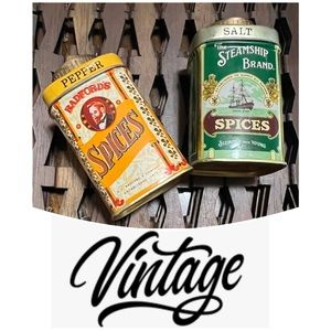 Vintage Radford's Steamship Tin Salt and Pepper Shakers